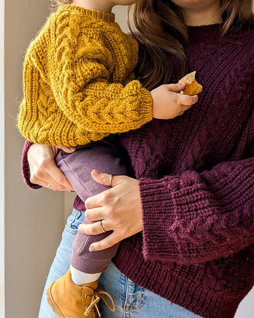 Kids Cable Sweater Knitting Pattern