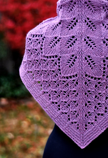 Leaf Triangle Shawl Knitting Pattern