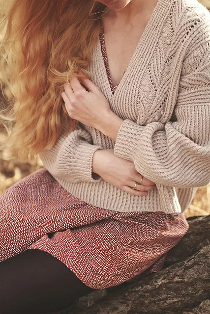 Botanical Puff Sleeve Sweater Knitting Pattern