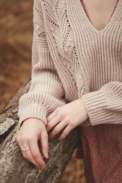 Botanical Puff Sleeve Sweater Knitting Pattern