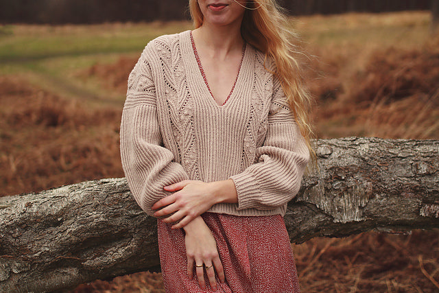 Botanical Puff Sleeve Sweater Knitting Pattern