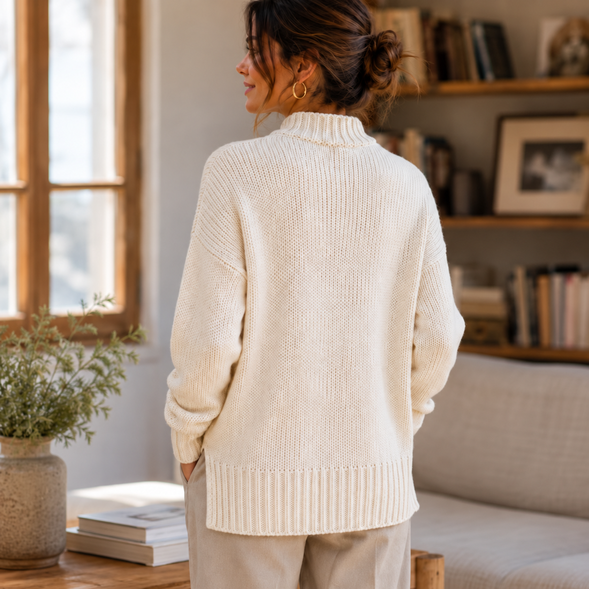 Mock Neck Sweater Knitting Pattern