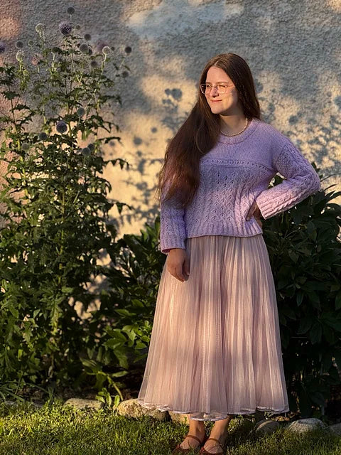Lace Cable Sweater Knitting Pattern