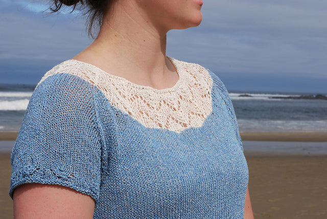 Lace Yoke Summer Top Knitting Pattern