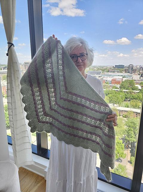 Colorwork Lace Shawl Knitting Pattern