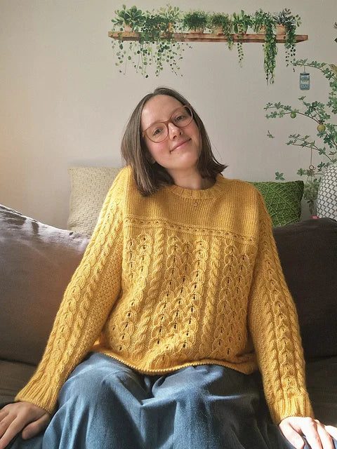 Lace Cable Sweater Knitting Pattern