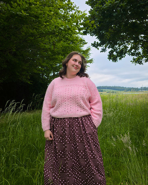Lace Cable Sweater Knitting Pattern