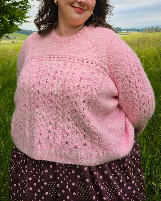 Lace Cable Sweater Knitting Pattern