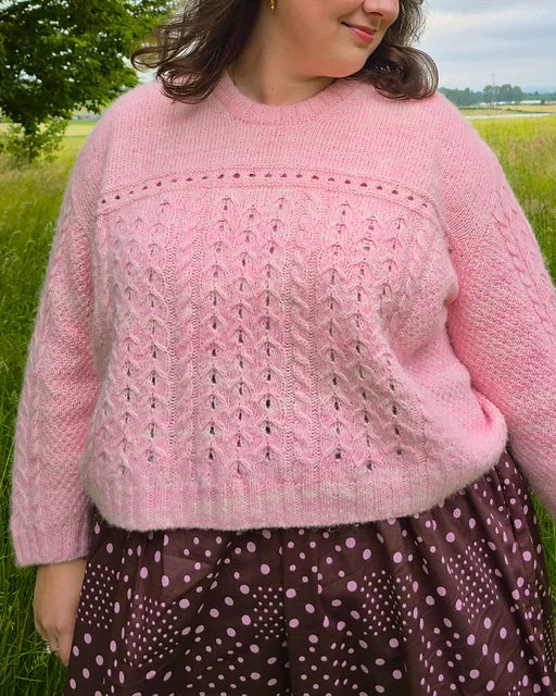 Lace Cable Sweater Knitting Pattern