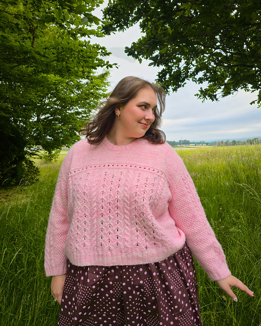 Lace Cable Sweater Knitting Pattern