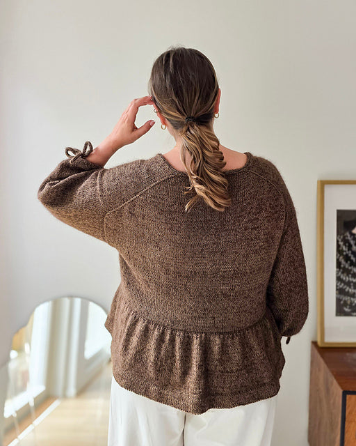 Peplum Tie Cardigan Knitting Pattern