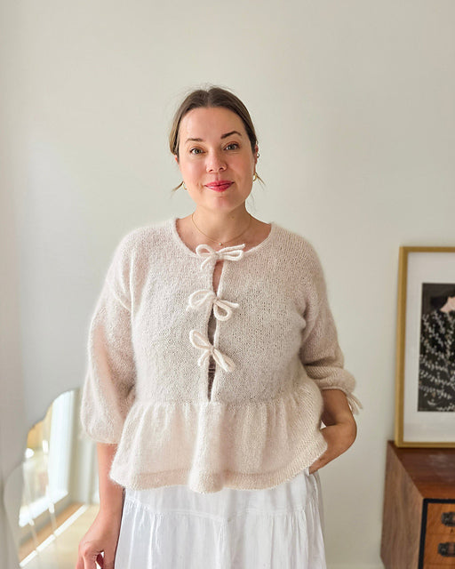 Peplum Tie Cardigan Knitting Pattern