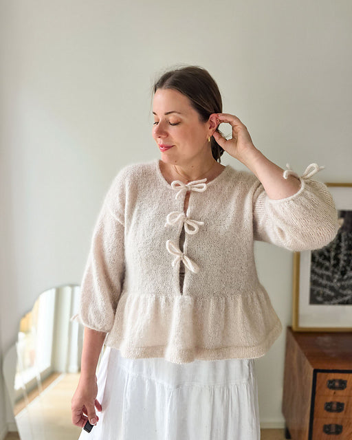 Peplum Tie Cardigan Knitting Pattern