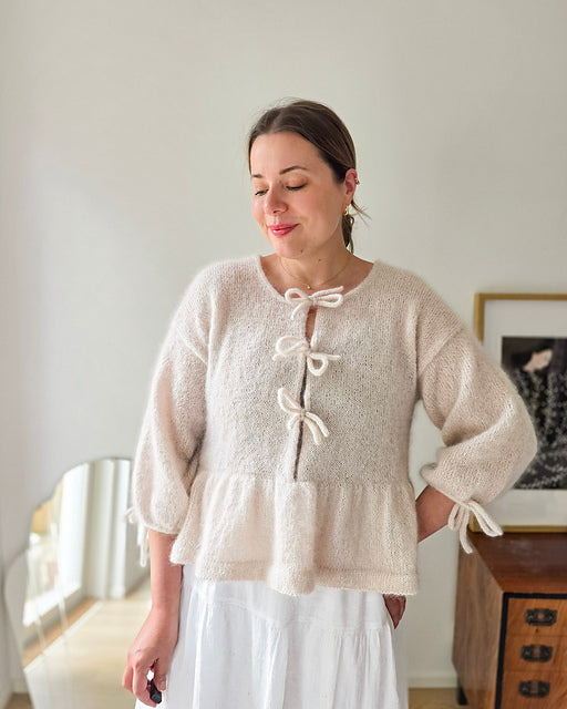 Peplum Tie Cardigan Knitting Pattern