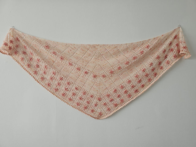 Flower Eyelet Shawl Knitting Pattern