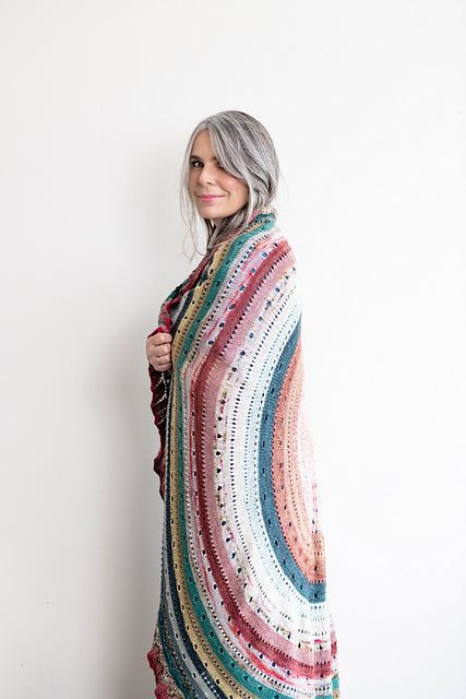 Circular Color Throw Knitting Pattern