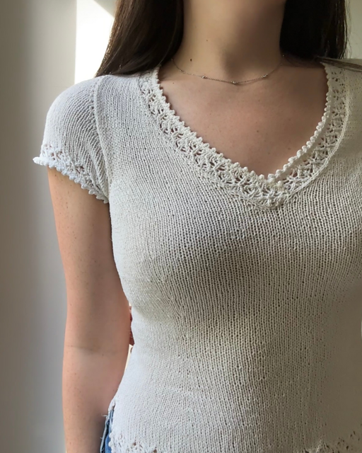 Lace Edge Tank Knitting Pattern