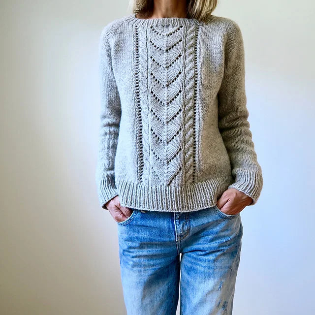 Front Panel Sweater Knitting Pattern