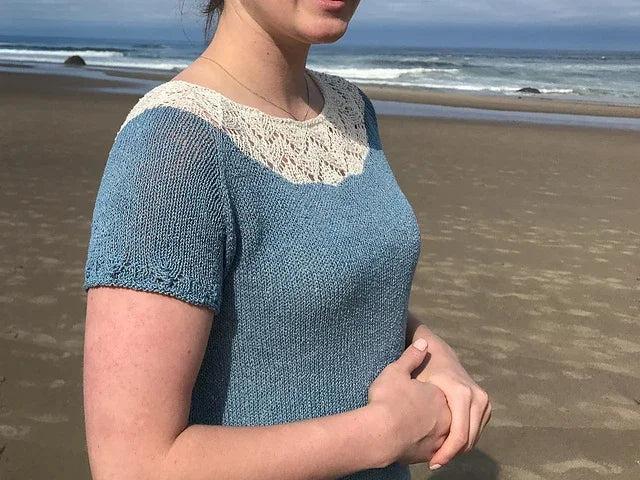 Lace Yoke Summer Top Knitting Pattern