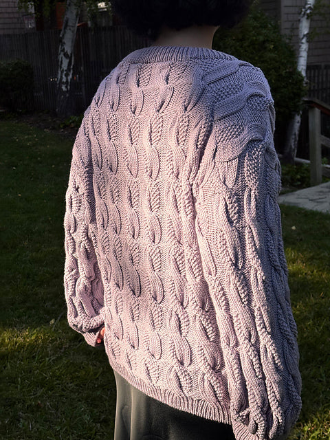 Cable V-Neck Sweater Knitting Pattern
