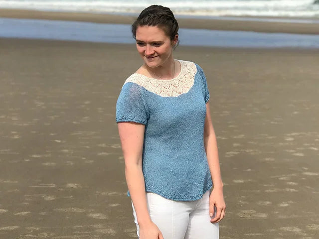 Lace Yoke Summer Top Knitting Pattern