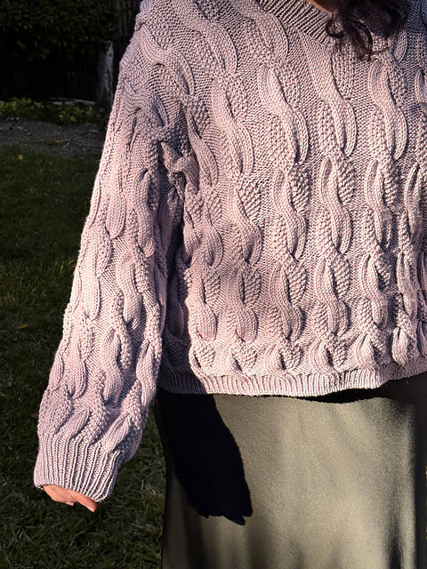 Cable V-Neck Sweater Knitting Pattern