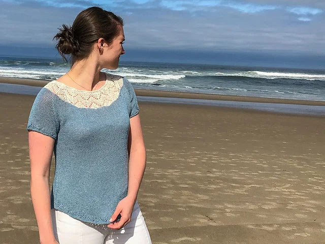 Lace Yoke Summer Top Knitting Pattern