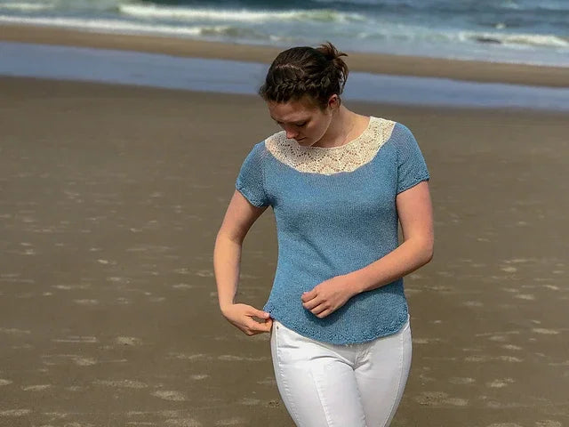 Lace Yoke Summer Top Knitting Pattern