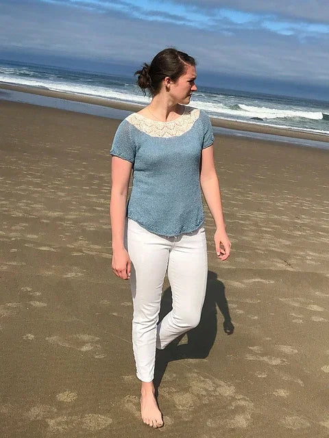 Lace Yoke Summer Top Knitting Pattern