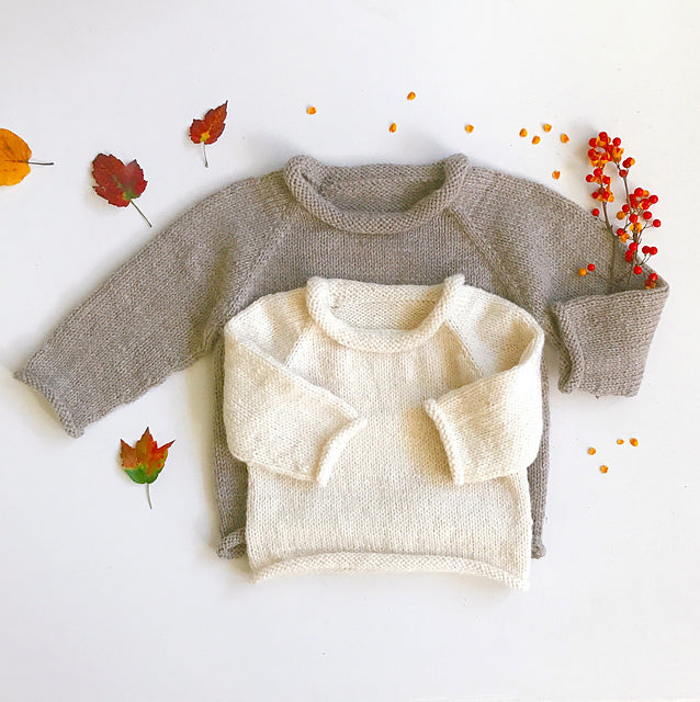 Kids Roll Raglan Knitting Pattern