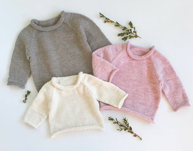 Kids Roll Raglan Knitting Pattern