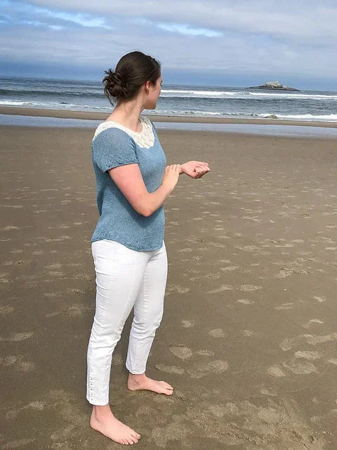 Lace Yoke Summer Top Knitting Pattern