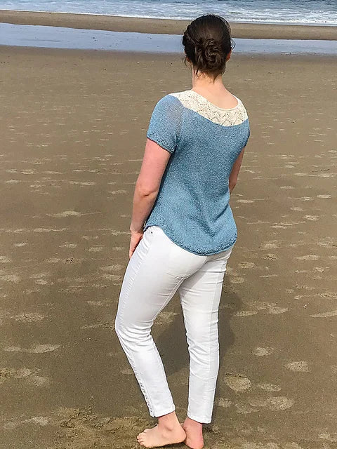 Lace Yoke Summer Top Knitting Pattern