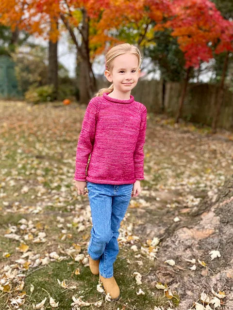 Kids Roll Raglan Knitting Pattern