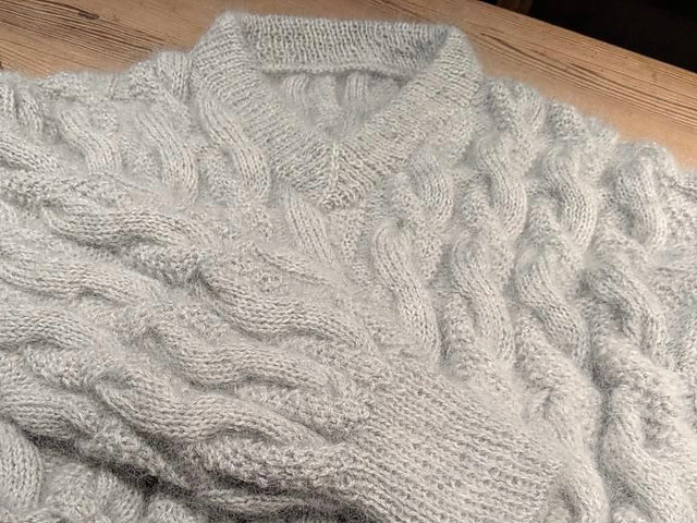 Cable V-Neck Sweater Knitting Pattern