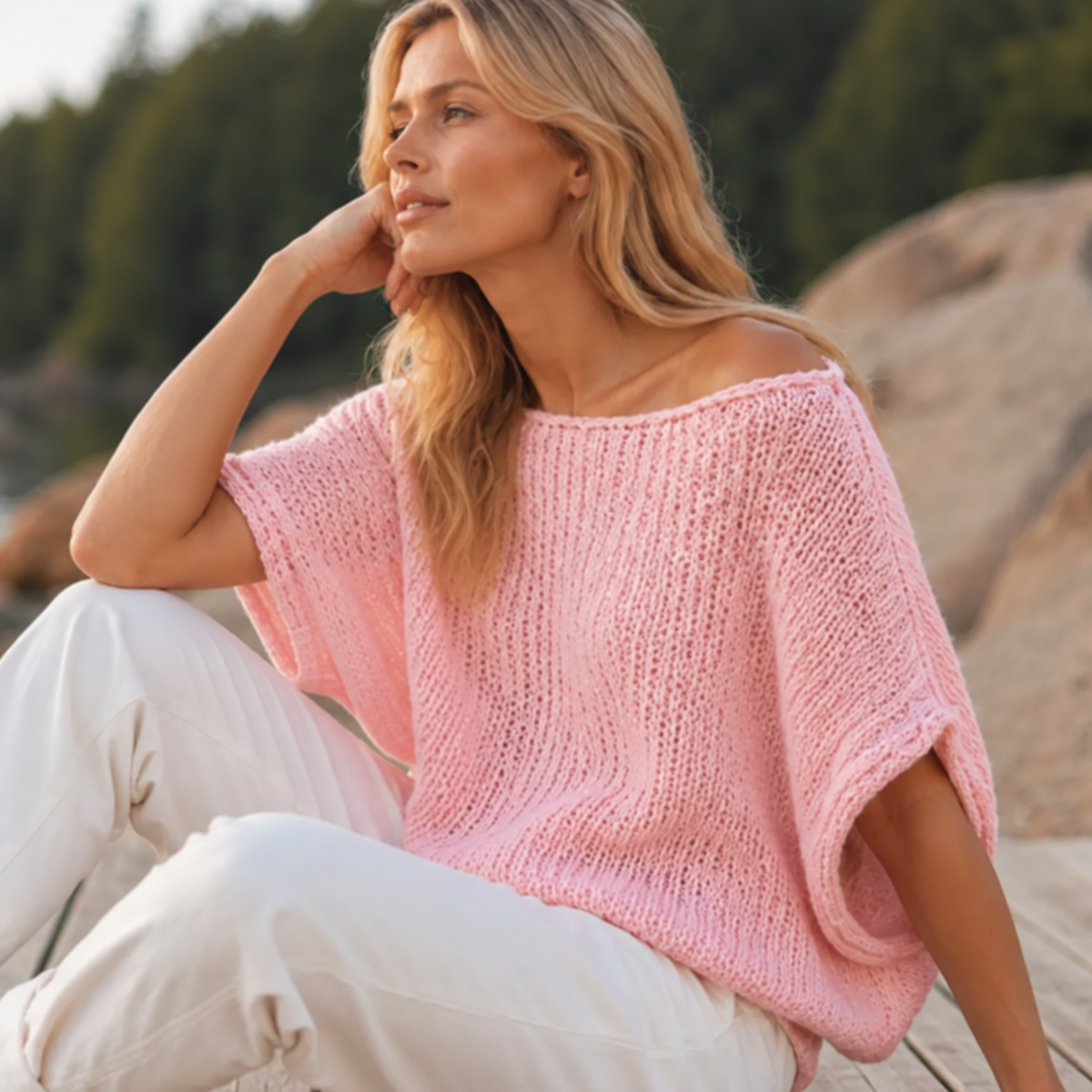 Breeze Boatneck Top  Knitting Pattern