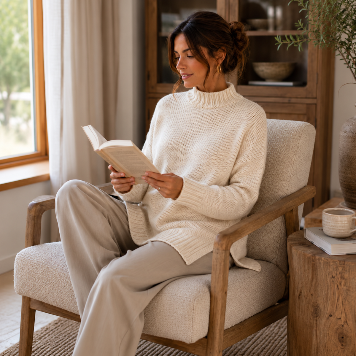 Mock Neck Sweater Knitting Pattern