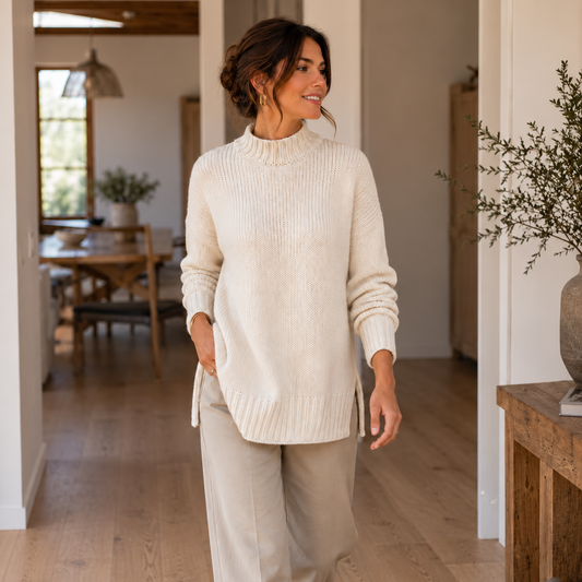 Mock Neck Sweater Knitting Pattern