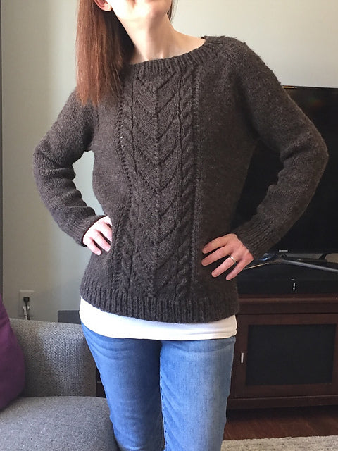 Front Panel Sweater Knitting Pattern