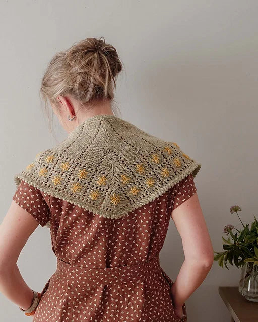 Flower Eyelet Shawl Knitting Pattern