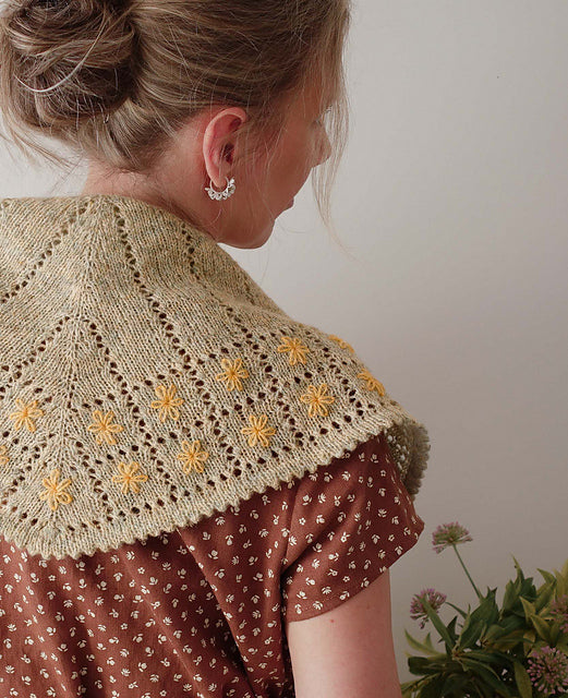 Flower Eyelet Shawl Knitting Pattern