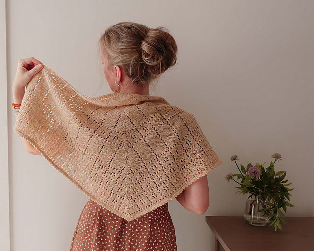 Flower Eyelet Shawl Knitting Pattern