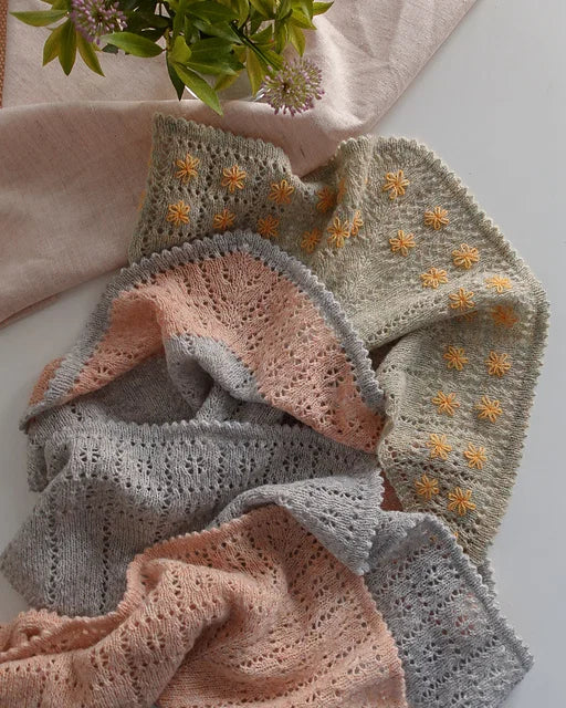 Flower Eyelet Shawl Knitting Pattern