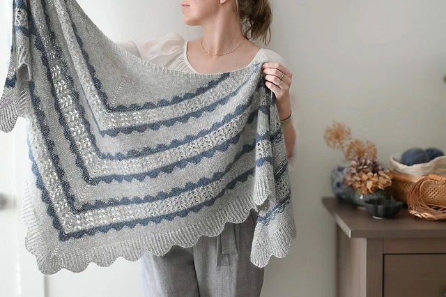 Colorwork Lace Shawl Knitting Pattern