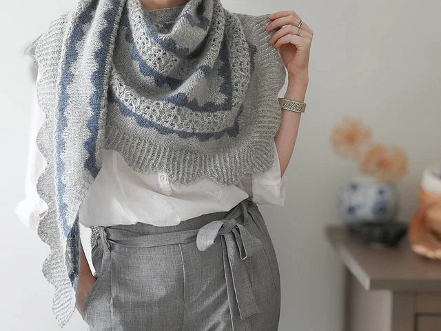 Colorwork Lace Shawl Knitting Pattern
