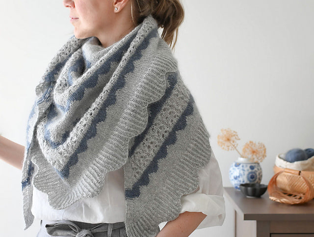 Colorwork Lace Shawl Knitting Pattern