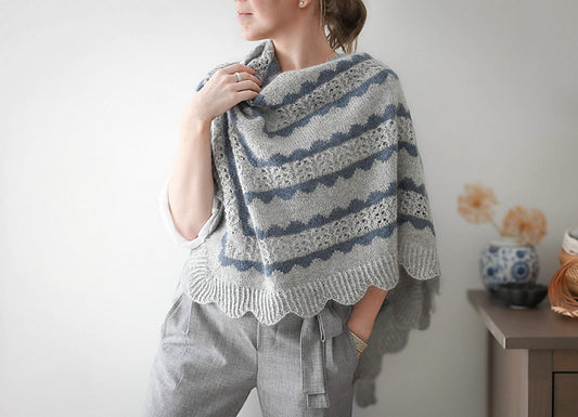 Colorwork Lace Shawl Knitting Pattern
