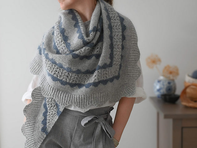 Colorwork Lace Shawl Knitting Pattern