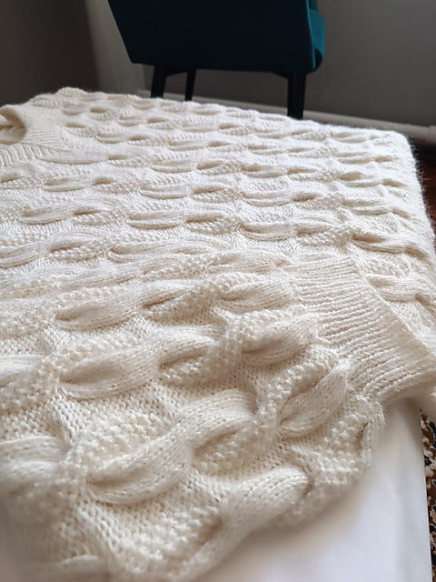 Cable V-Neck Sweater Knitting Pattern