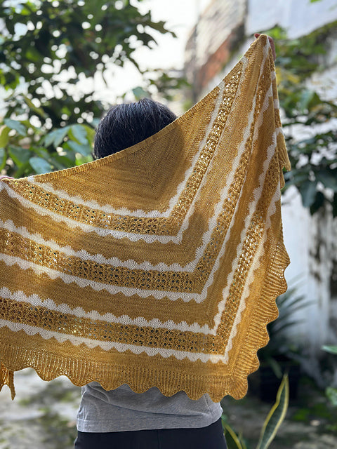 Colorwork Lace Shawl Knitting Pattern